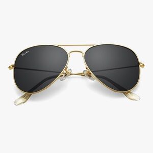 Pro-Acme Unisex Classic Gold Metal Frame Aviator Sunglasses & Case. Gray. New!